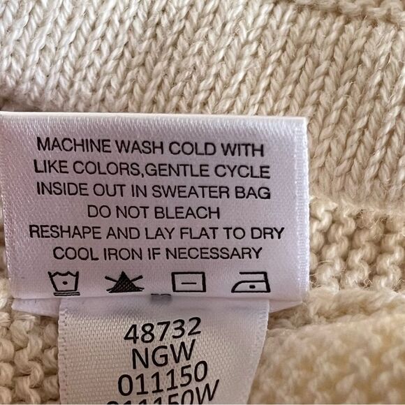 Hanna Andersson Cream Long Sleeve Cable Wool Blend Dress - Picture 8 of 8